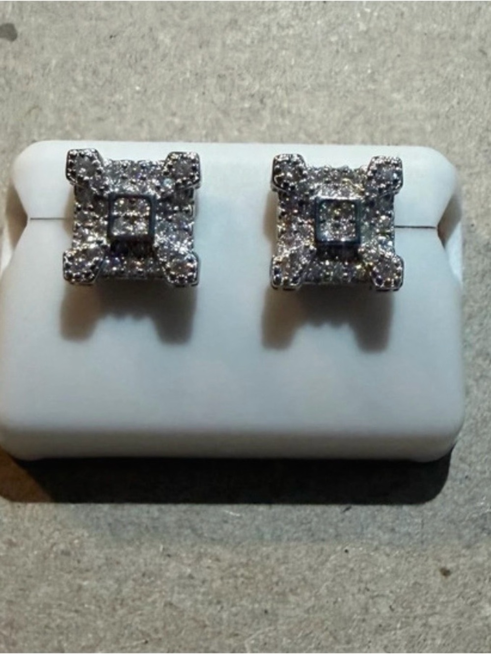 Silver/Moissanite Screw Back Earrings